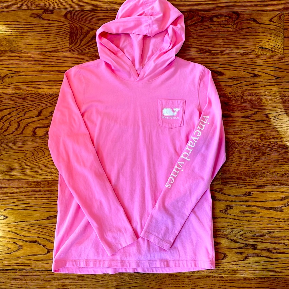 Girls vineyard vines pink long sleeve hoodie T-shirt